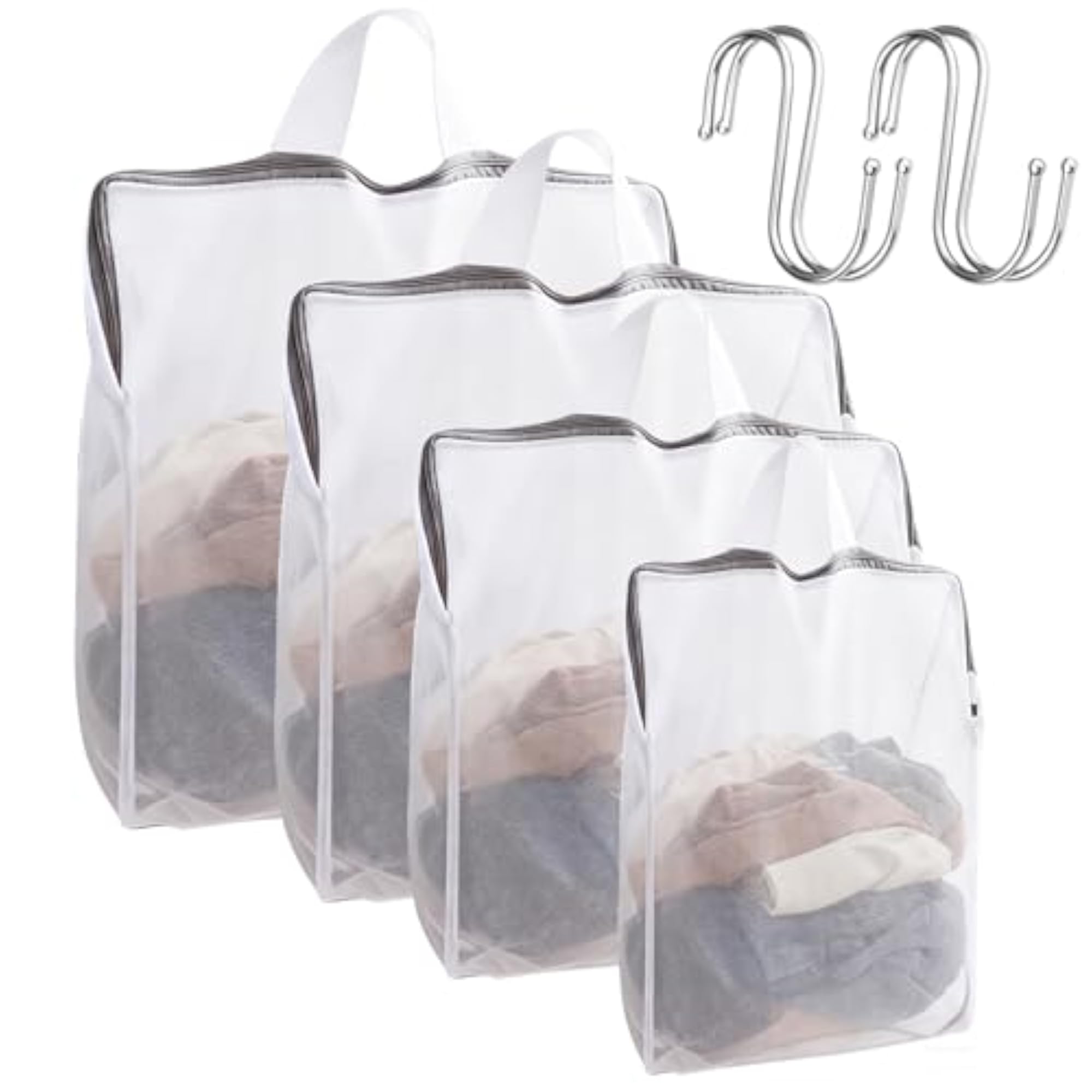 4Pcs Hanging Mesh Laundry Bags for Socks and Delicates